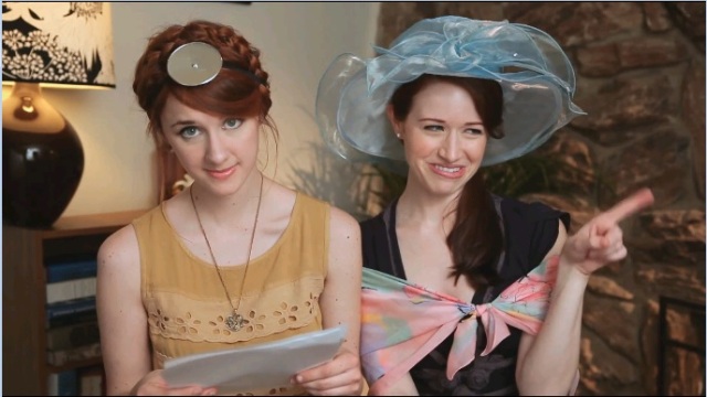 Costume theatre clarifies the situation with Jane playing Bing and Lizzie getting her Mrs Bennet on! 